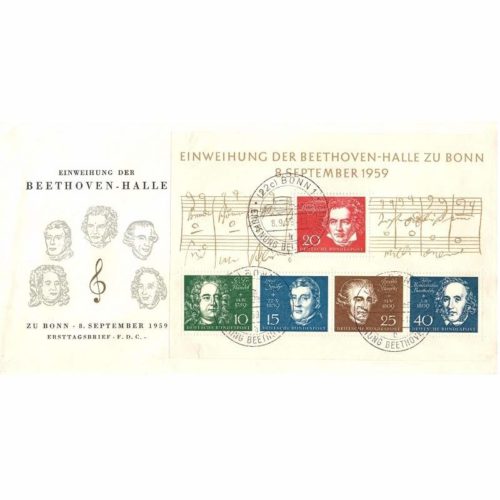 BRD Bund Block 2 FDC Beethoven 1959 Sonderstempel Bonn