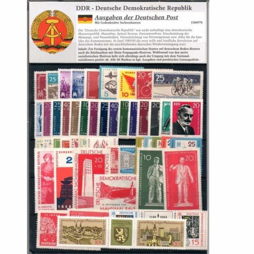 DDR Kollektion mit Gedenkstätte Sachsenhausen 50 Marken postfrisch - Ausgaben der Deutschen Post