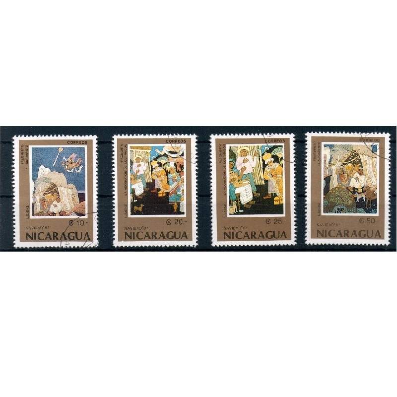 Briefmarken Nicaragua Nr. 2839-2842 gestempelt 1987 Weihnachten kompletter Satz