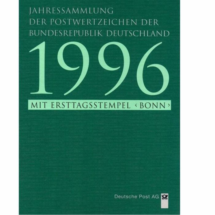 Jahressammlung Postwertzeichen Bundesrepublik Deutschland 1996 Ersttagsstempel Bonn