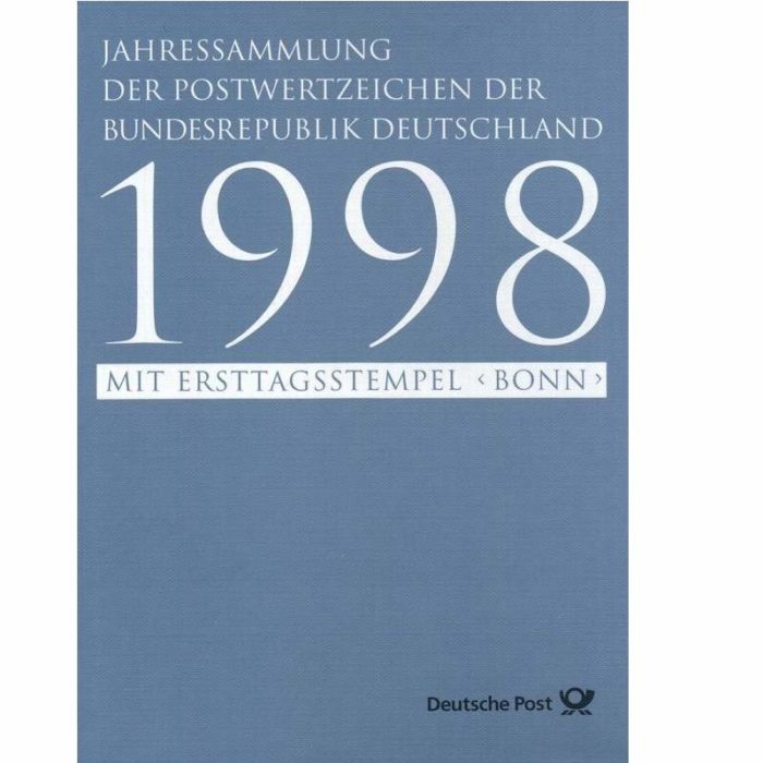 Jahressammlung Postwertzeichen Bundesrepublik Deutschland 1998 Ersttagsstempel Bonn